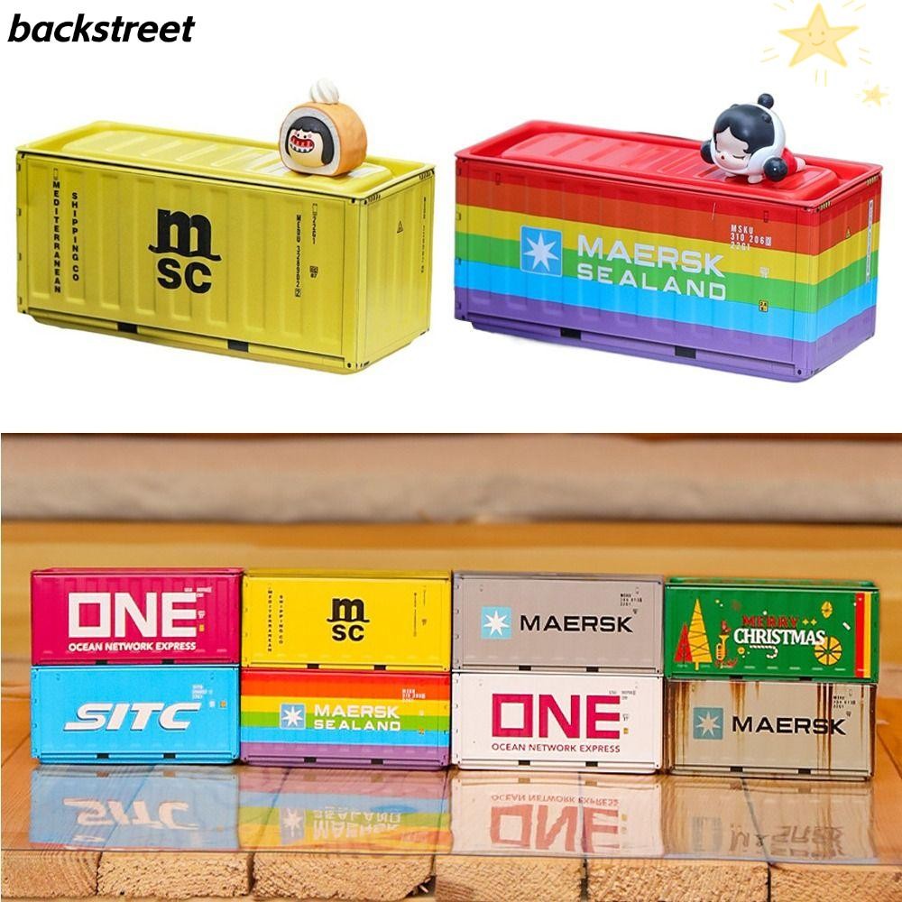 BACKSTAGEREAT Metal Container, Model Decorative Storage Tin Box, Trendy Metal Miniature Model Contai