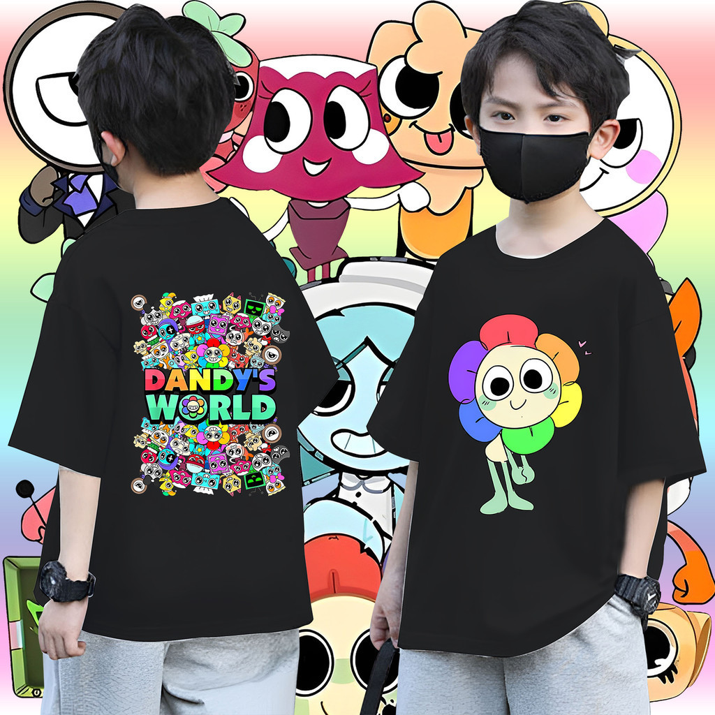 【KIDS】เสื้อยืดเด็ก dandy's world เสื้อยืดคอตตอน fashion 8-color children's T-shirt 90-150cm