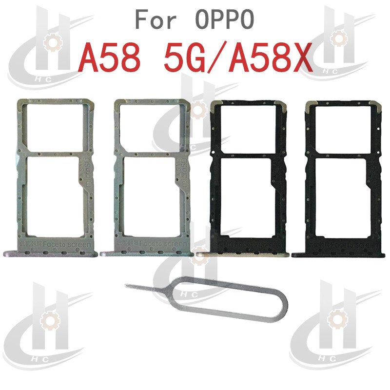สําหรับ OPPO A58 5G / A58X ซิมการ์ดถาดผู้ถือช่องใส่การ์ด Reader SD Slot Adapter อะไหล่