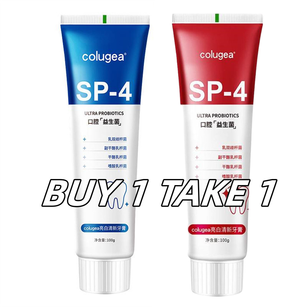 【ซื้อ 1 แถม 1】ยาสีฟัน Colugea Probiotics SP4 ช่วยให้ลมหายใจสดชื่น ขจัดคราบหินปูน ทำให้ฟันขาวขึ้น ทำความสะอาดช่องปาก