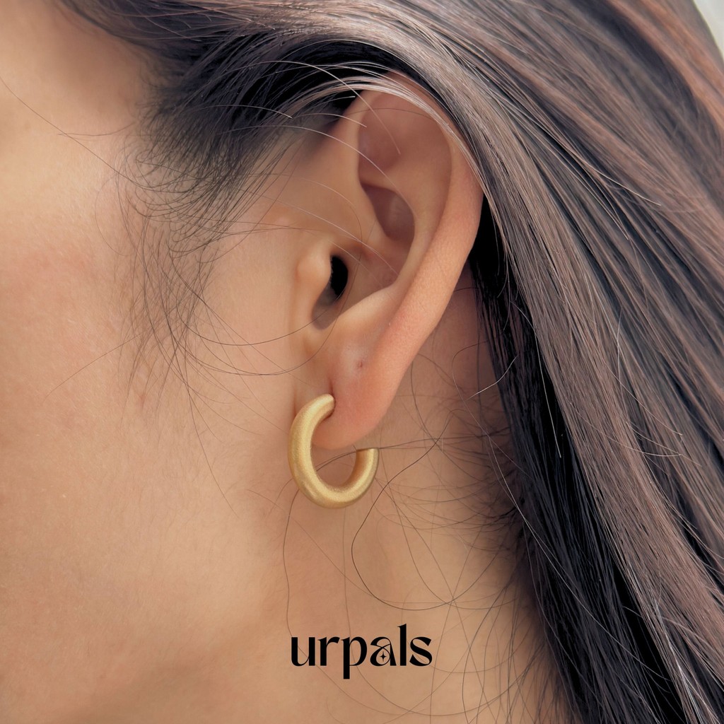 URPALS ต่างหูสายฝอ ต่างหูห่วง Stainless ชุบทอง 18K ดีไซน์เก๋ สไตล์มินิมอล ทนน้ำ ทนเหงื่อได้ดี ราคา ถูกที่สุด ดีลบีเคเค แกลเลอรีภาพที่ 6