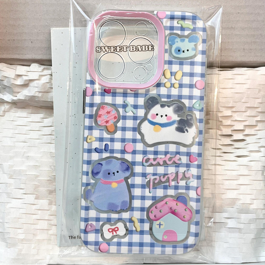 การ์ตูนบุคลิกสไตล์ลูกหมาน่ารักเคสซิลิโคนใสนิ่ม For iPhone 11 13 12 14 15 16 Pro MAX 14 15 16 Plus X XR SE2 3 XSMAX 7Plus