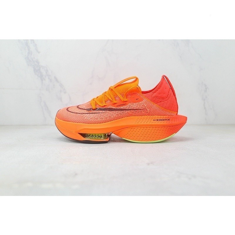 2024- Nike Air Zoom alphafly next % 2 รองเท้าผ้าใบสีส้มสำหรับผู้หญิงและผู้ชาย ขนาด 9
