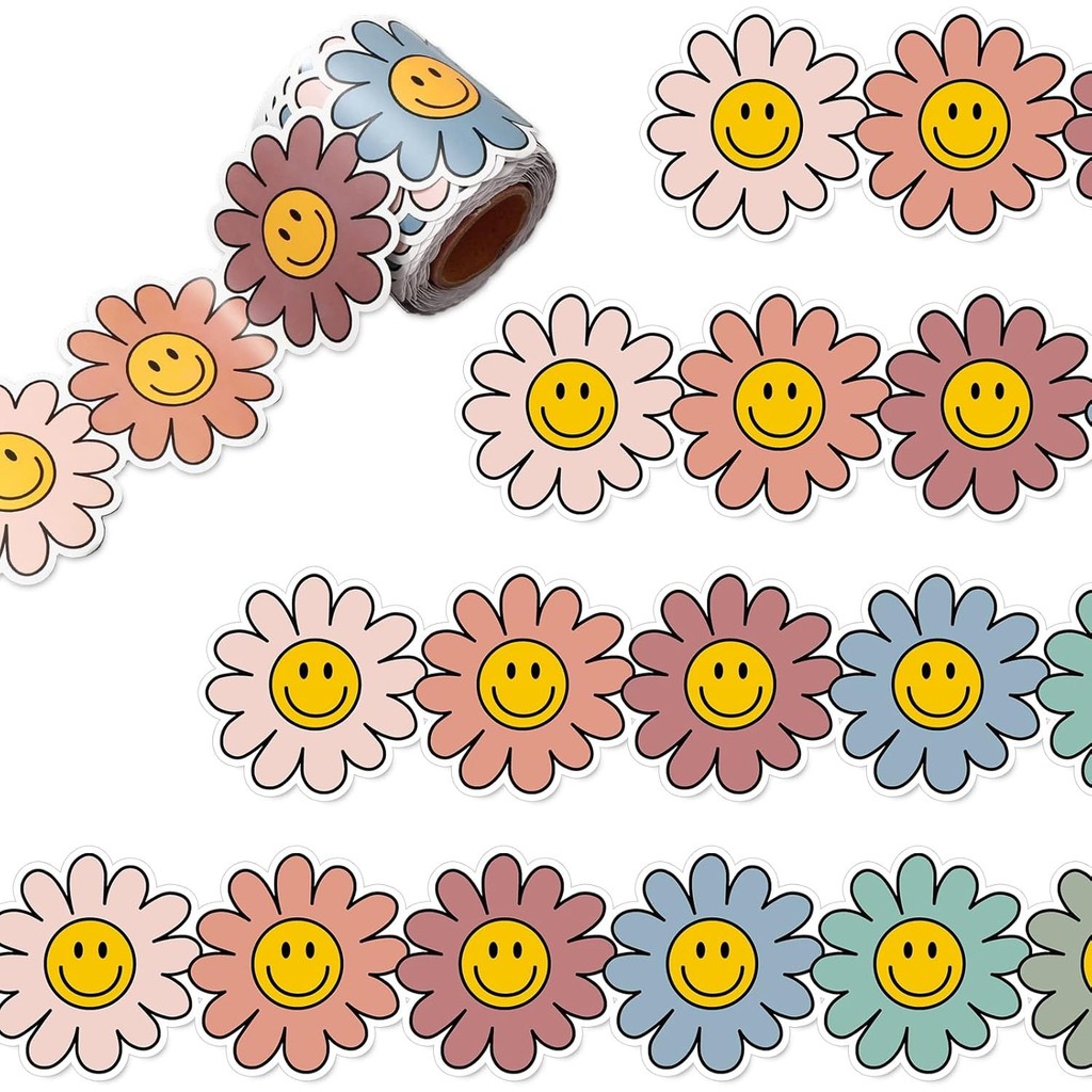 10M Back to School Sunflower Border Trim ดอกไม้ Leaf Border Trim Wall Decals สําหรับห้องเรียนกระดานดํา