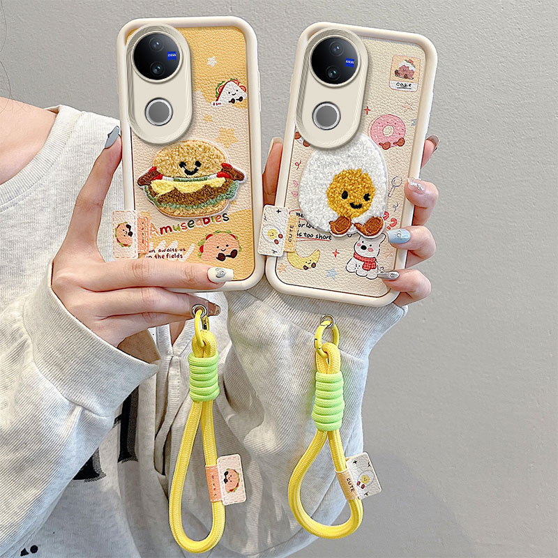 เคส vivo v50  เคสโทรศัพท์ลายหนังปักลายสําหรับเคส vivo v50