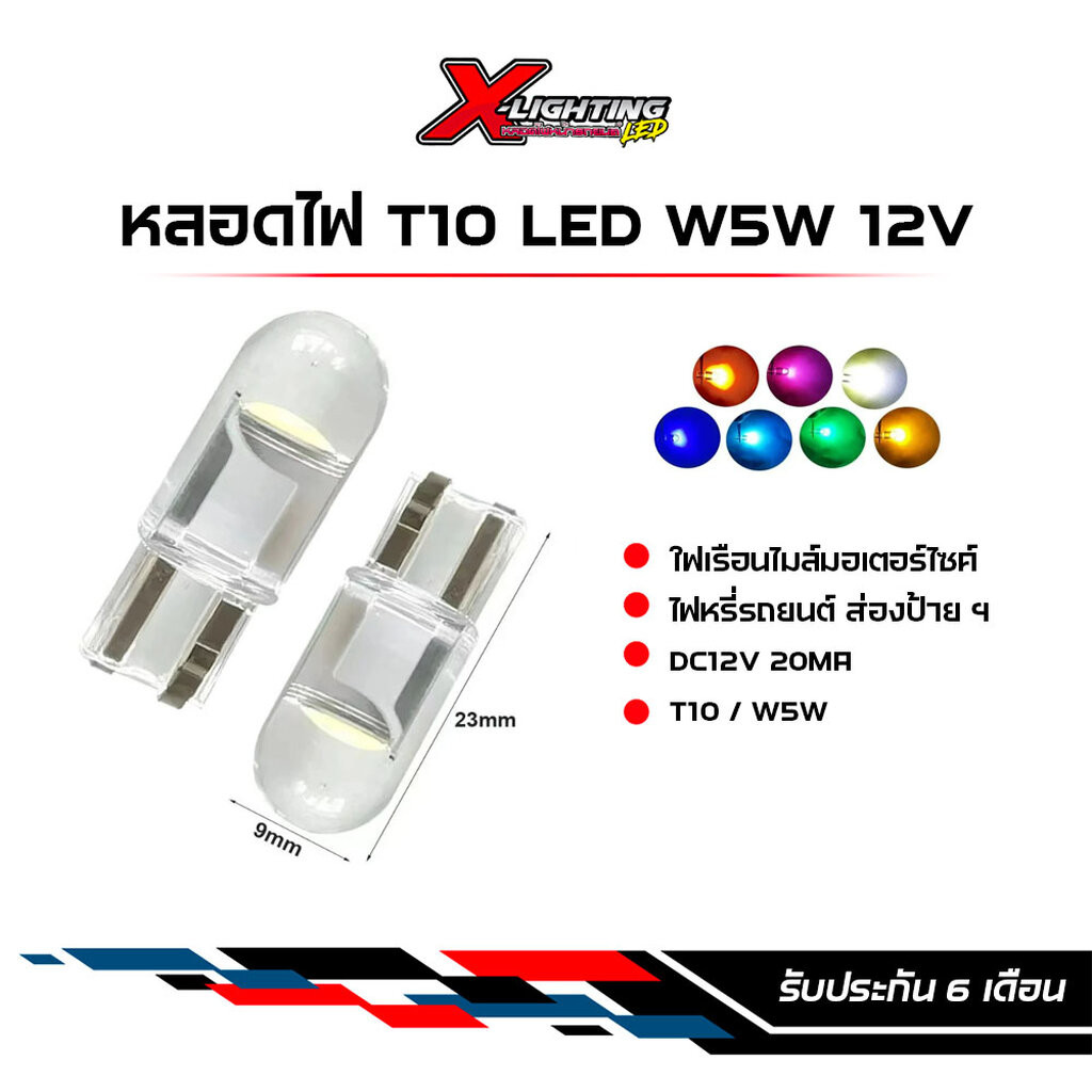 1หลอด ไฟหรี่แก้ว LED T10 W5W ไฟแผนที่ ไฟส่องป้ายรถยนต์ ไฟหน้าปัด Honda wave 125 ไฟหน้าปัดมอเตอร์ไซค์