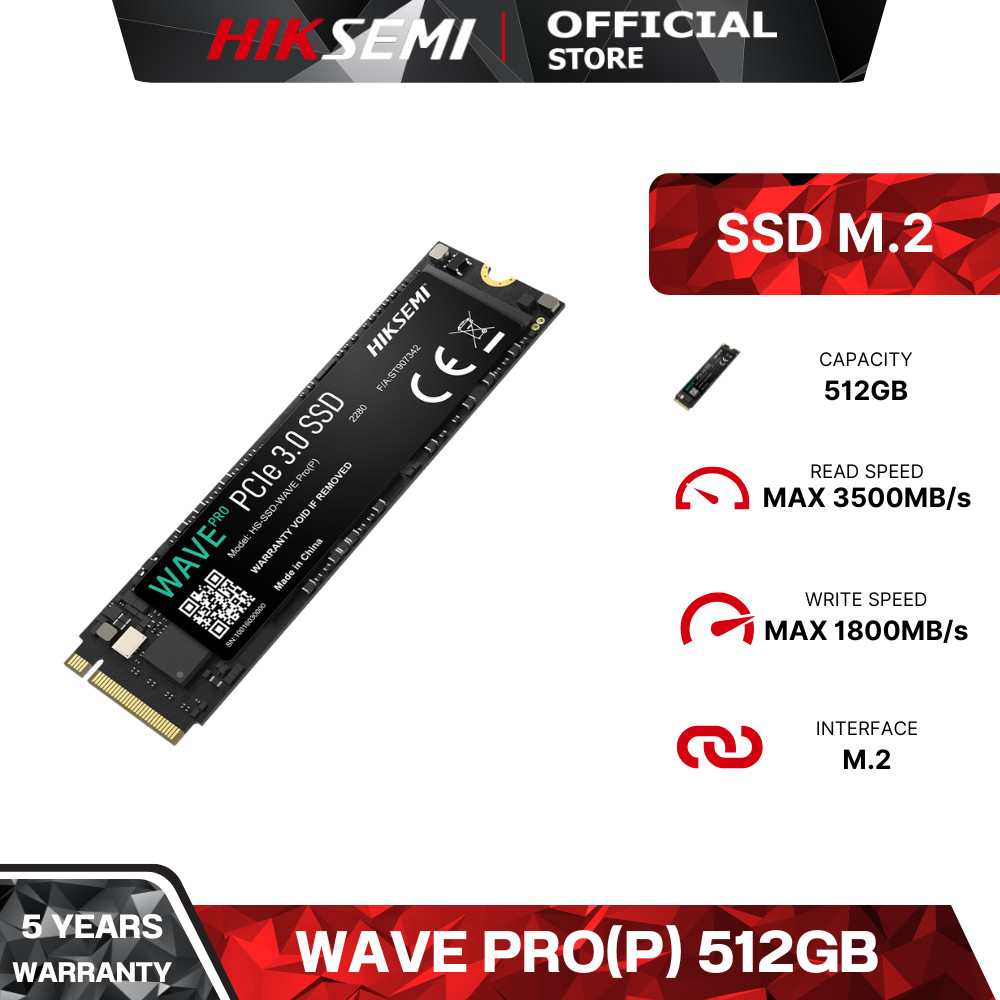 HIKSEMI SSD WAVE PRO(P) 512GB M.2 PCIE HS-SSD-WAVE PRO(P) 512 WARRANTY 5 YEARS