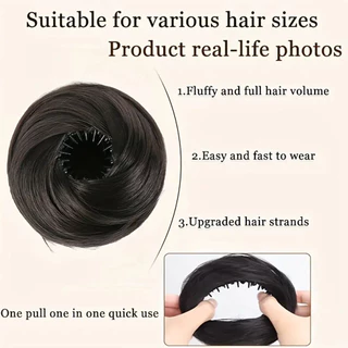 4 นิ้ว Magic ผมสังเคราะห์ Bun วงกลมคลิปยืดหยุ่น Donut Updo วิกผม Birds Nest รูป Retractable Hairpieces