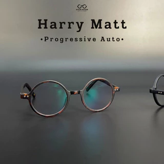 แว่นตาสายตายาวเลนส์โปรเกรสซีฟ ไร้รอยต่อ รุ่น Harry Matt ''แฮรี่'' 7422 อ่านหนังสือ ดูจอคอม ใส่เดิน ออกแดดเปลี่ยนสีเทาดำ
