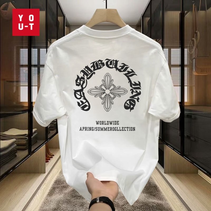 Y-T⚡เสื้อยืดแขนสั้น สวมใส่สบาย ไม่จำกัดเพศ เสื้อยืดเรโทร ผ้าฝ้าย 100% คุณภาพสูง ไม่จำเป็นต้องรีดผ้า สไตล์ถนน