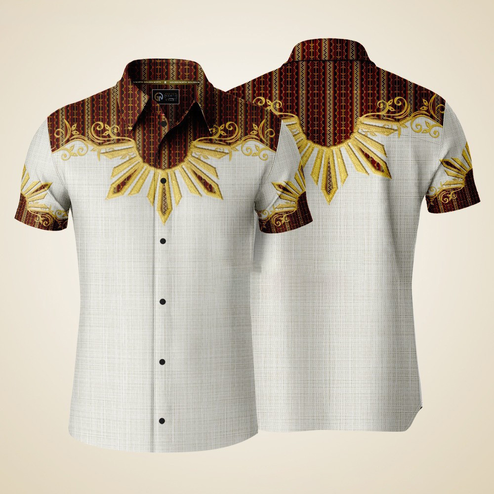 ใหม่ชาติพันธุ์ Filipiniana สําหรับผู้ชายผู้หญิง Top Modern Barong ชาติพันธุ์ชนเผ่าแรงบันดาลใจเสื้อ Full Sublimation polo Barong สําหรับชาย