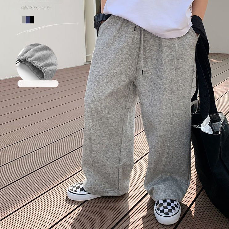 ฤดูใบไม้ผลิฤดูร้อน กางเกงขาตรงบางสำหรับเด็กชาย สไตล์เกาหลี แฟชั่นสบายๆ กางเกงจ็อกเกอร์