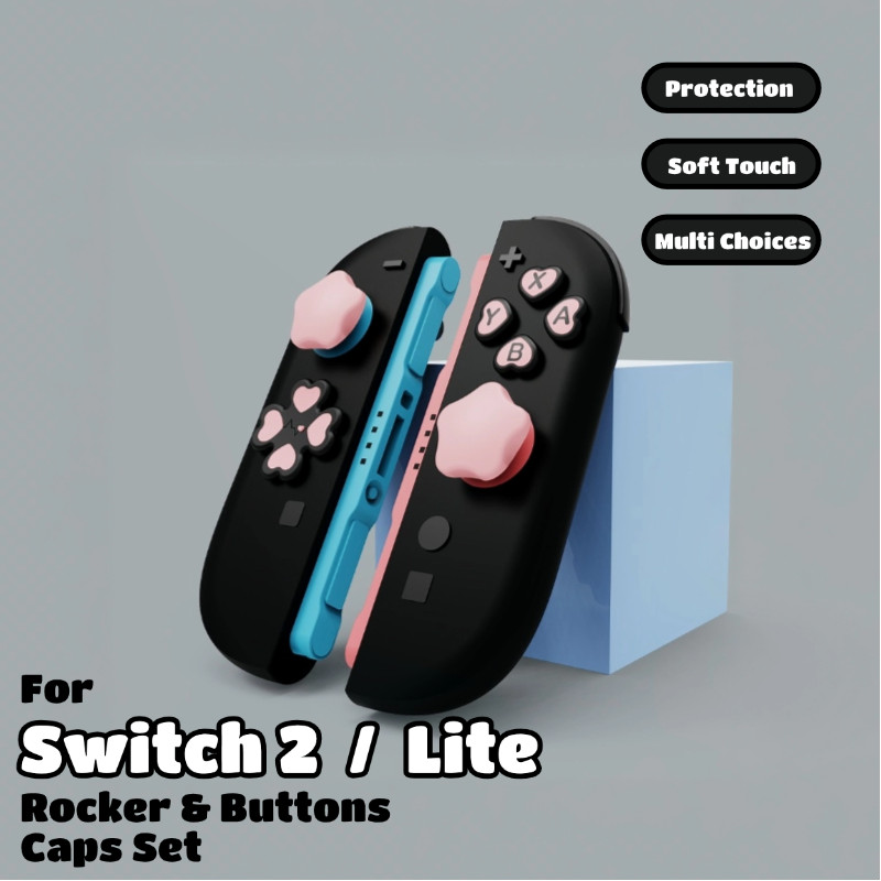 ปุ่มสวิทช์ Rocker Star ชุดหมวกรูปหัวใจสําหรับ Nintendo Switch 2 สต็อกในพื้นที่