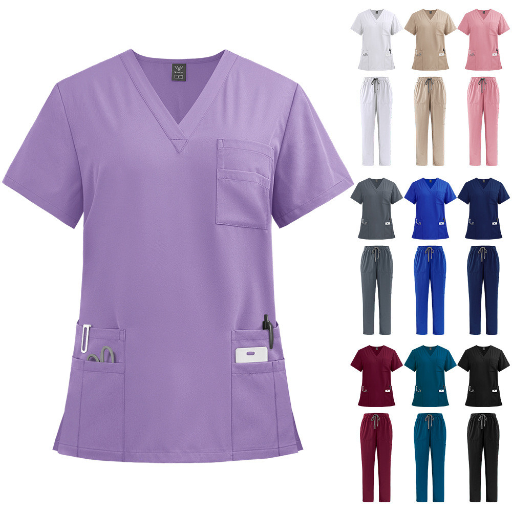 【จัดส่งภายใน 24h】 ‍⚕️  S-XXL เสื้อ+กางเกง ‍⚕️ชุดสครับ ชุดห้องผ่าตัด ชุดแพทย์ ชุดพยาบาล ชุดเข้าเวร เสื้อคอวี
