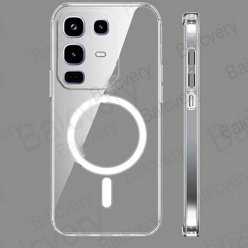 Infinix NOTE 50 Pro Plus 5G / NOTE 50 4G / NOTE 50 Pro 4G / NOTE 50S / NOTE 50X Casing Clear Case Phone Case Cover with Magnetic Wireless Charger Sticker