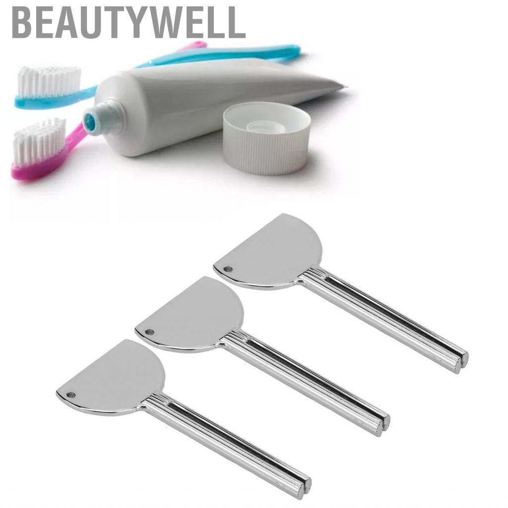 Beautywell Squeezer Tube Tube Tube ชุดของ 3 ลูกกลิ้งโลหะ wringer wringer seat stand stainless สตีลบันทึกครีมทำให้หมดสิ้นลงของเสีย