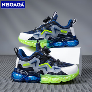 NBGAGA รองเท้าผ้าใบเด็กผ้าตาข่ายระบายอากาศปุ่มหมุนเด็กผู้หญิ…