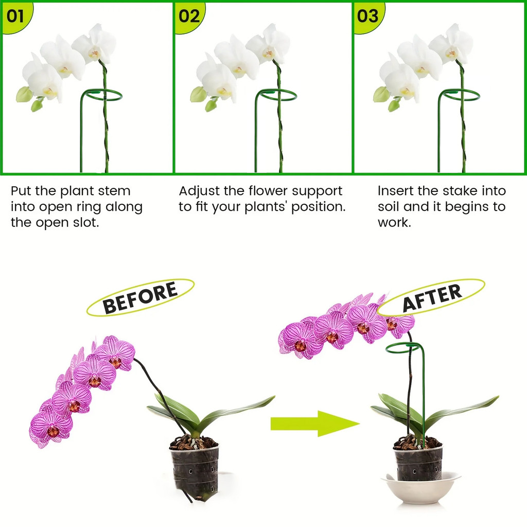 กรอบรองรับพืชกลางแจ้ง | ไม้ตีดอกไม้เคลือบเหล็กสําหรับสวนกุหลาบ/ดอกโบตั๋น/ลี่, ขาตั้งพืชสีเขียวพร้อมเคลือบพลาสติก 10/30/50หีบห่อ - รูปที่ 7