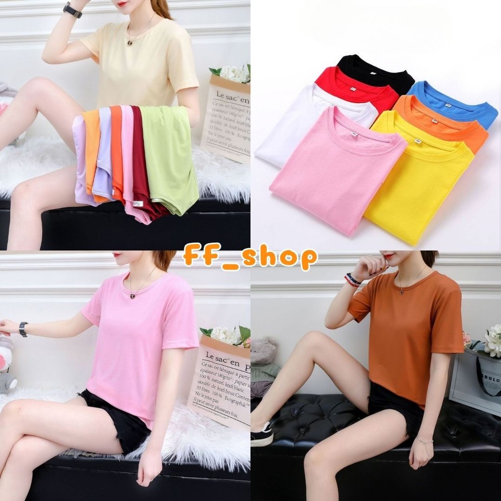 🛒FF.shop🛒เสื้อยืด OVERSIZE สีพื้น มีให้เลือกถึง11สี ใส่สบาย พร้อมส่ง#081