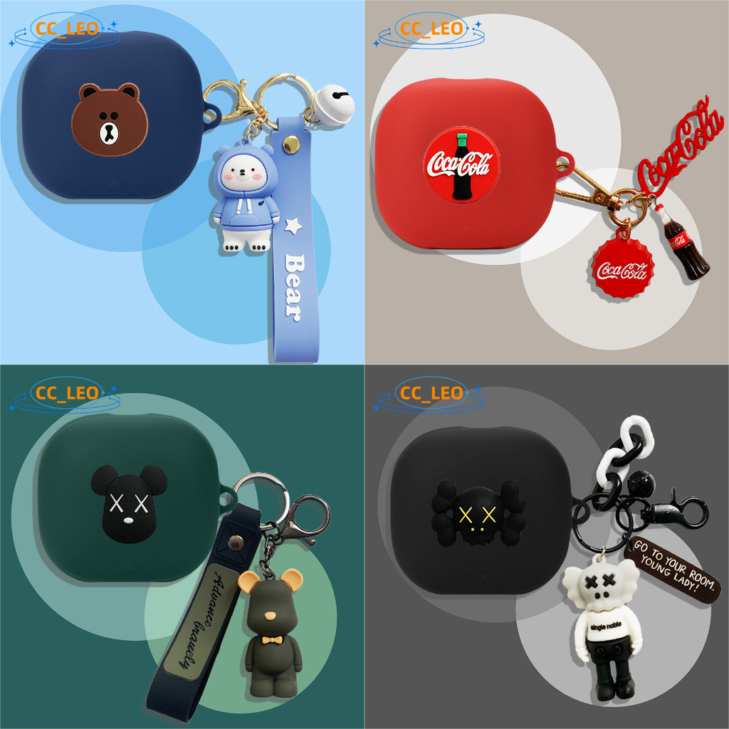 For Anker Soundcore Liberty 5 Case Soundcore Liberty 5 ANC Silicone Soft Case Cartoon Metal Coke Pen