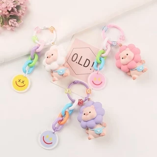 🌻พร้อมส่ง จากไทย🌻 พวงกุญแจการ์ตูน ดอกทานตะวันหมู จี้ตกแต่งเรซิ่น ของขวัญสร้างสรรค์น่ารัก KEY03