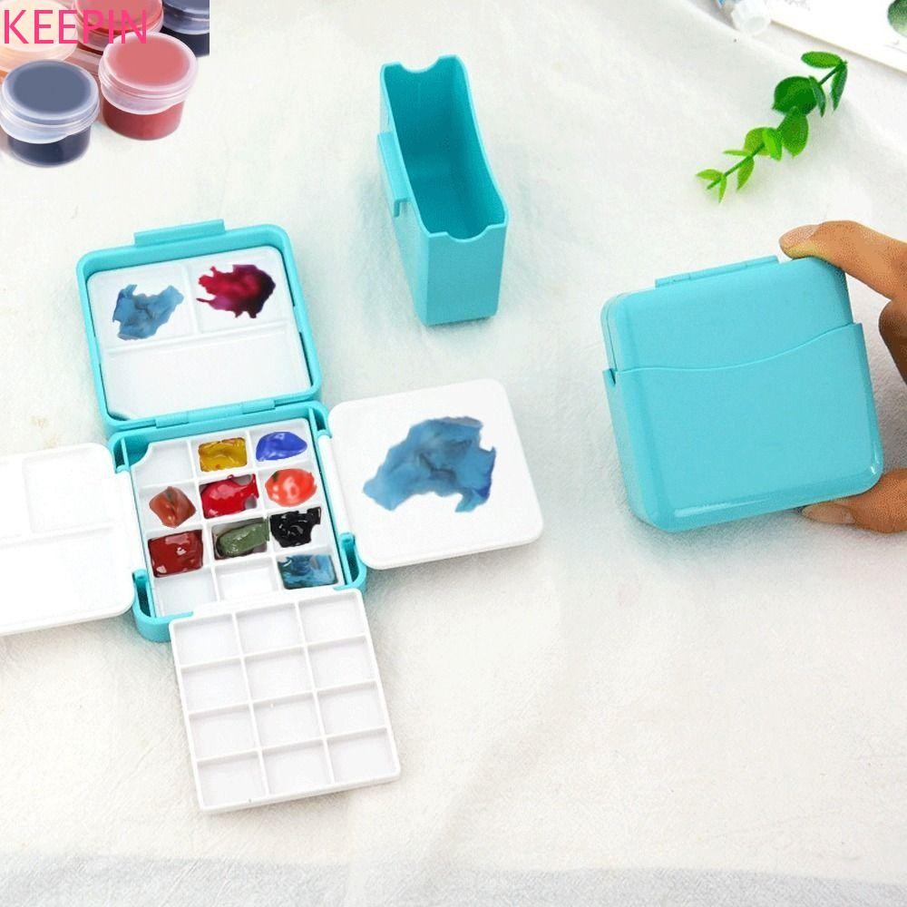 เก็บ จานสีสีน้ํา,การออกแบบแพคเกจย่อยแบบพกพามินิแบบพกพากล่องภาพวาด,ปฏิบัติขนาดกะทัดรัดที่ถอดออกได้ที่ว่างเปล่า12/24กริดจานร่างอุป