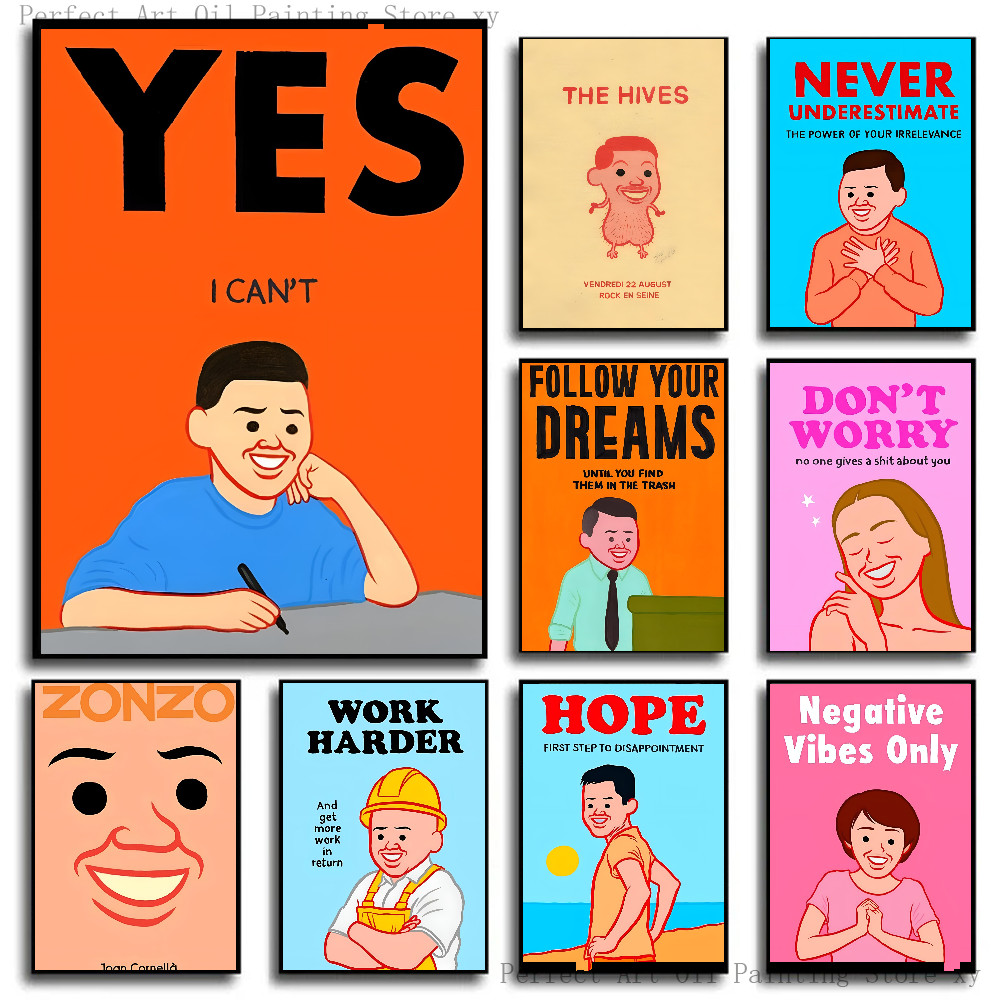 บทคัดย่อตลก Joan Cornella โปสเตอร์โปสเตอร์กระดาษพิมพ์ห้องนั่งเล่นห้องนอน Entrance Bar Cafe Art ภาพวาดตกแต่ง