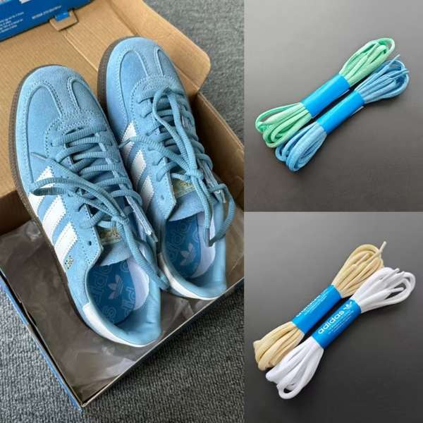 สายเชือกรองเท้า เชือกรองเท้า เหมาะสําหรับ Adidas Shoelaces spezial รองเท้าผ้าใบ Blue t-Head Shoelaces Light Blue Beige ครึ่งวงกลมเชือกผูกรองเท้าเชือก