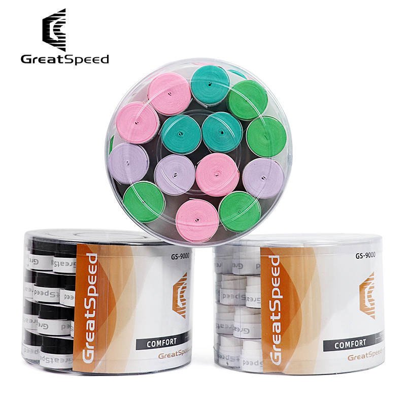 GS9000 60 ชิ้น Sticky Grip เทปสําหรับเทนนิสไม้แบดมินตัน Pickleball Paddle, Professional Handle Wrap ดูดซับเหงื่อ Overgrips
