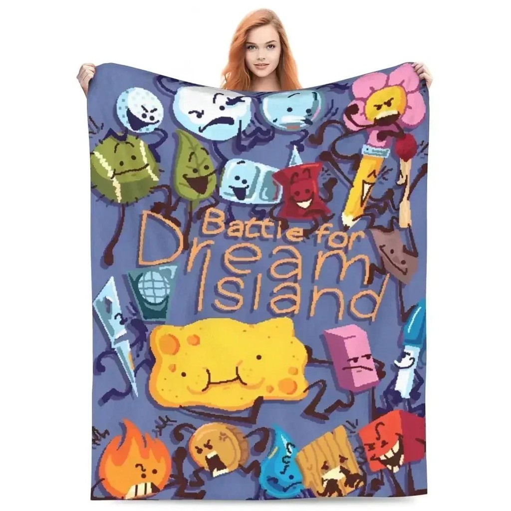 Bfdi ถ้ามันเป็นจริงๆ Bad ถักผ้าห่ม Battle สําหรับ Dream Island Plush โยนผ้าห่มเครื่องบิน Travel Pers