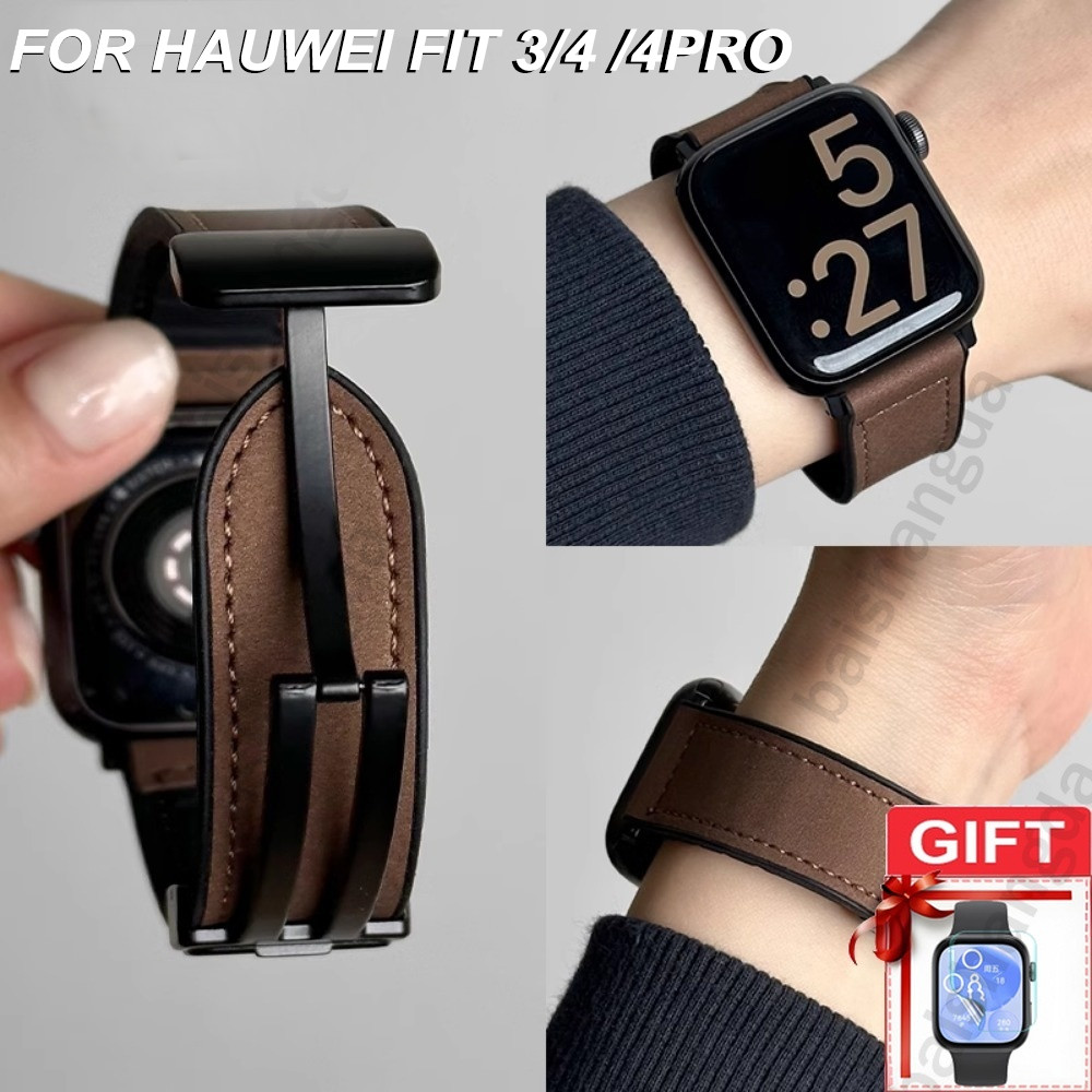 สายหนังแม่เหล็กใช้ได้กับสายรัด huawei fit 3,สายรัด huawei fit4,สายรัด huawei fit 4