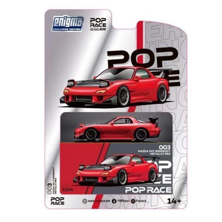 【พร้อมส่ง】pop race rx7、poprace 1/64 โมเดลรถอัลลอย