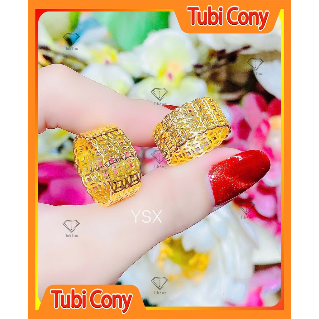 Tubi Cony แหวนทองคําสองแถวแฟชั่นฮวงจุ้ย - อ่อนโยน - สวยสําหรับออกนอกบ้านหรือปาร์ตี้