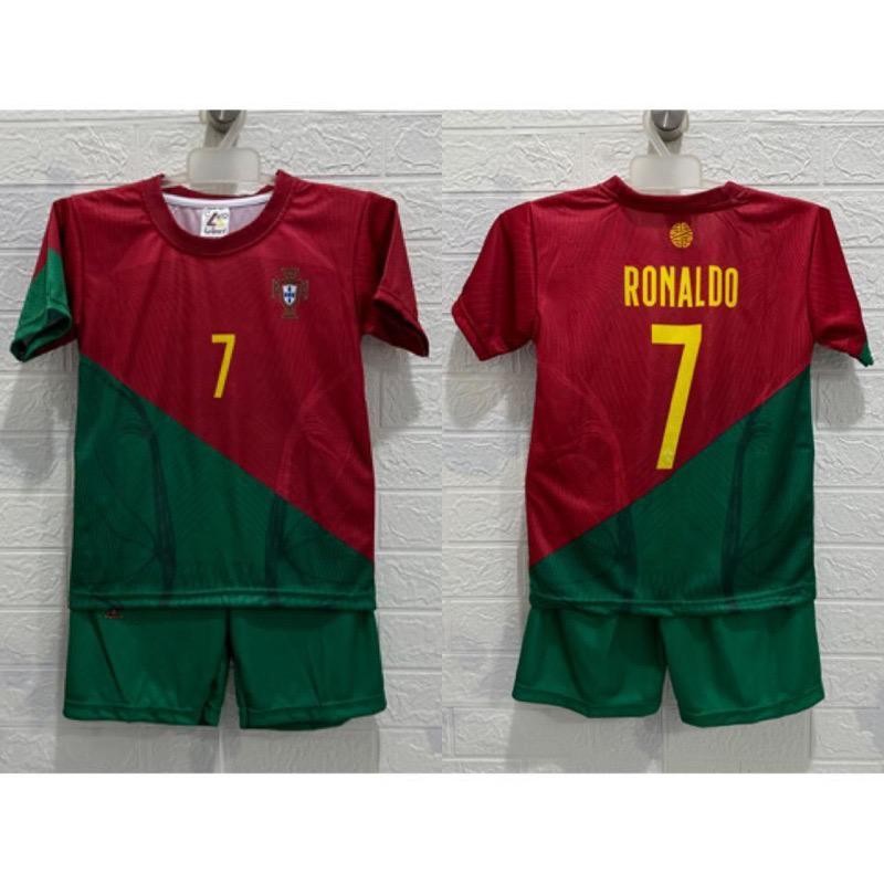 AZAM SPORT - Ronaldo Messi Kids Football JERSEY Set อายุ 4 - 15 ปี / KIDS CLOTHES / KIDS JERSEY SET