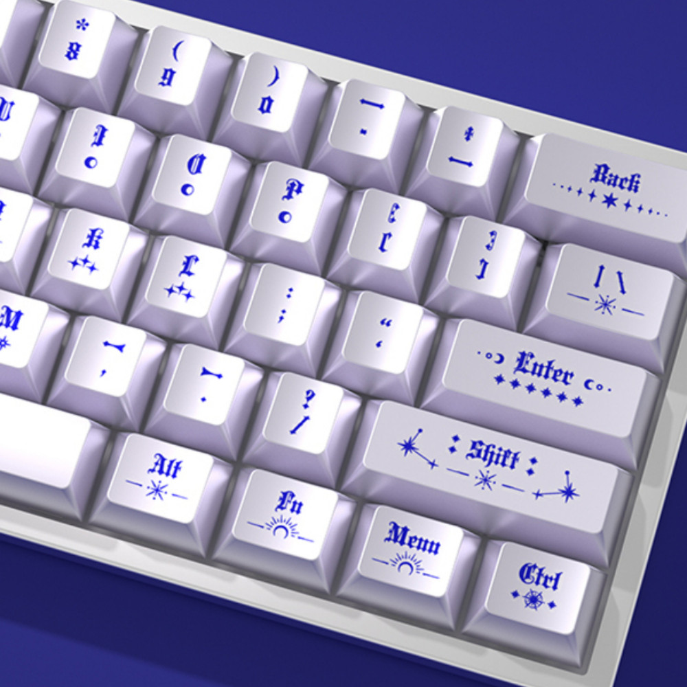 Pearl White Keycap 121 คีย์โปรไฟล์เชอร์รี่ PBT Wooting EZ63 Mad68 Aula F75 Mechanical Keycaps Creati