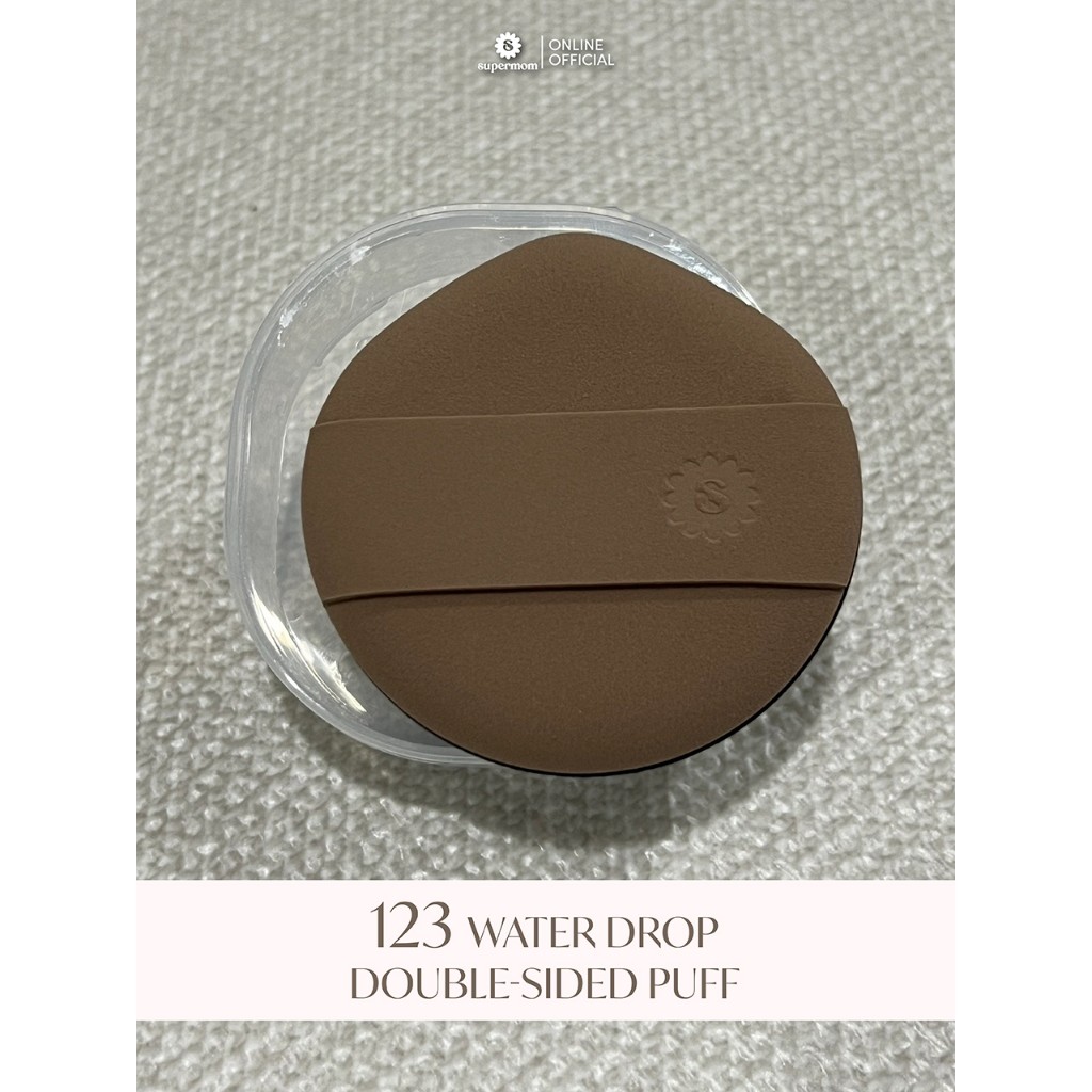 +- SUPERMOM l 123 Water drop double-sided puff พัฟรองพื้น (มีตลับใส่แถมให้)