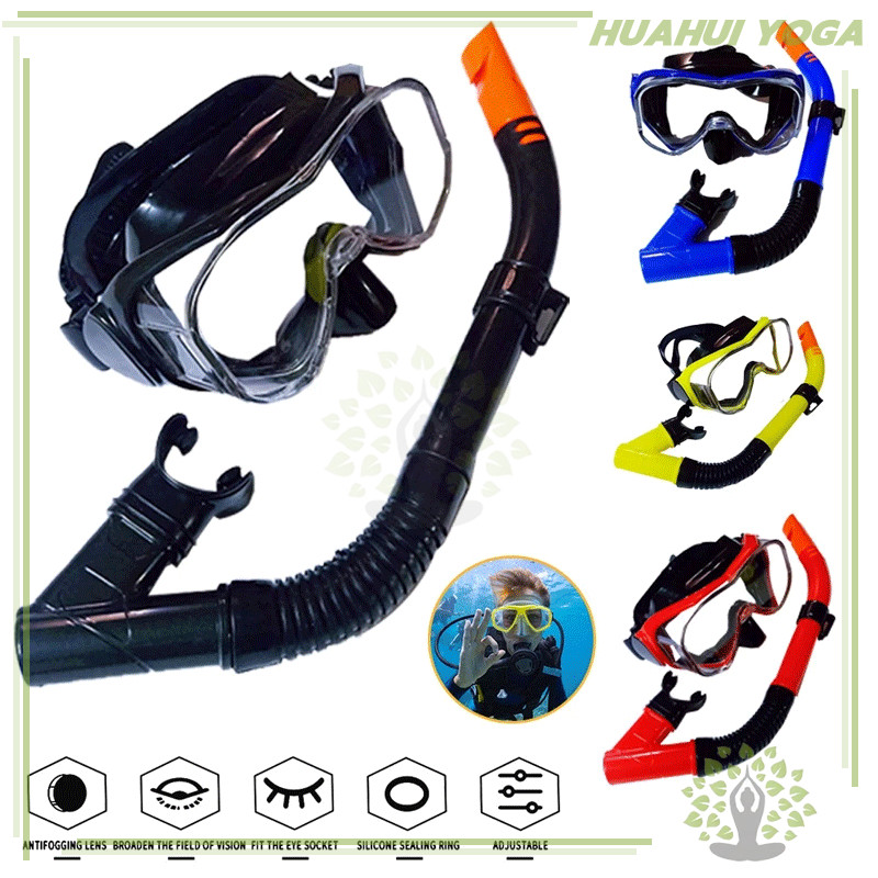 กแว่นตาดําน้ําอุป กรณ์ชุดทะเลลึกเต็มกระจ หน้ากากดำน้ำคาบท่อหายใจ สดุซิลิโคนหน้ากากดำน้ำ สําหรับดําน้ํา ว่ายน้ํา - รูปที่ 4