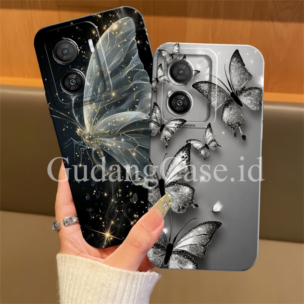 Vivo IQOO Z7 5G Silicone/ IQOO Z7X 5G Butterfly Motif Case Pro Camera