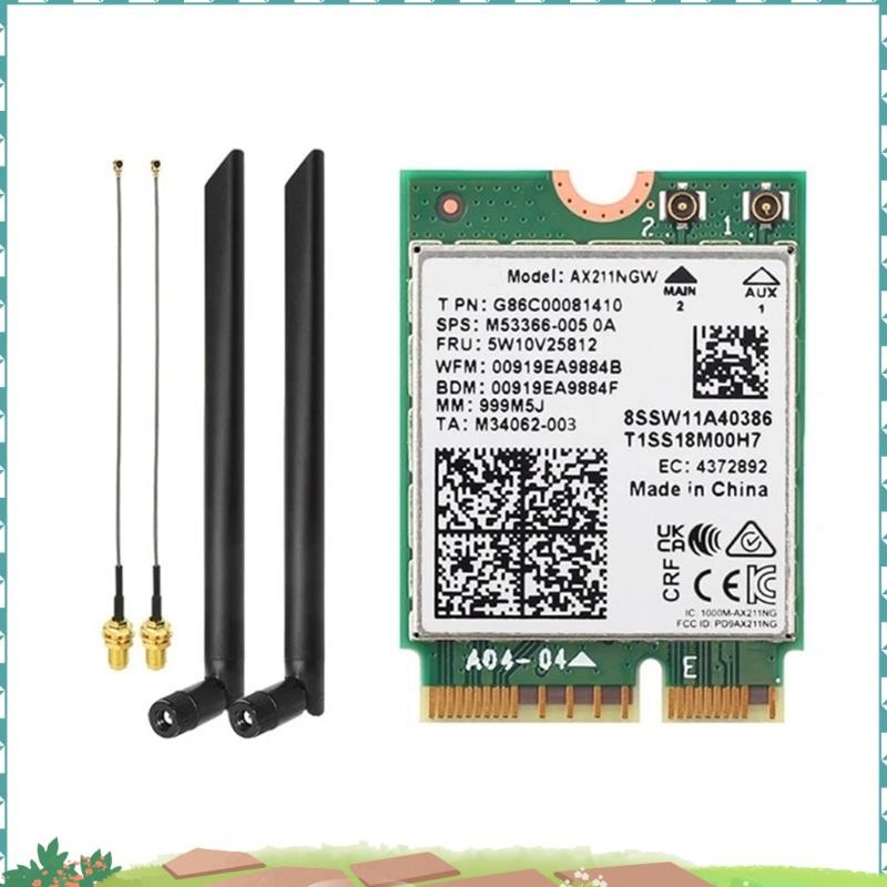 Super AX211NGW Wifi 6E Tri Band 2.4G/5G/6Ghz เครือข่ายไร้สาย Wifi การ์ดบลูทูธ 5.3 AX211 M.2 CNVio Wifi การ์ดไร้สาย