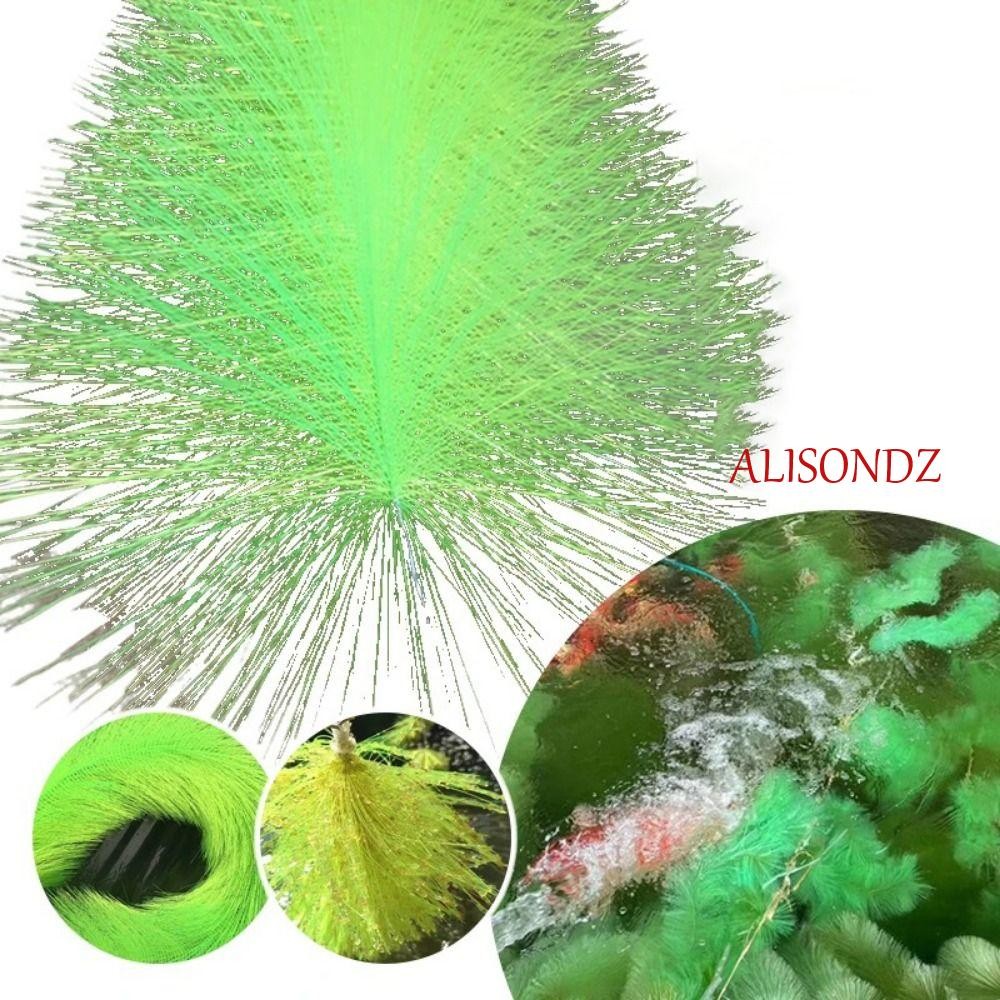 ALISONDZ แปรงเพาะพันธุ์ปลาวางไข่, ปิดเสียง 60/100 ซม. หญ้าฟักปลาก้อย, หญ้าเพาะพันธุ์ปลา สีเขียว ปลาทองแบบยืดหยุ่น หญ้าฟักกันสาดสําหรับบ่อปลา