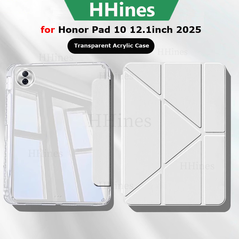 เคสอะคริลิคใสขาตั้งพับ สําหรับ Huawei Honor MagicPad 2, Pad 10, Pad 9, Pad V9, Pad X9a, X9, X8a ขนาด 11.5/12.1 นิ้ว