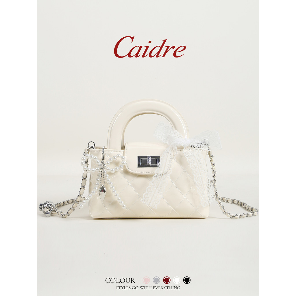 Caidre กระเป๋าถือสุภาพสตรี ทรงสี่เหลี่ยมเล็ก กับสายโซ่เพชรแบบ Crossbody