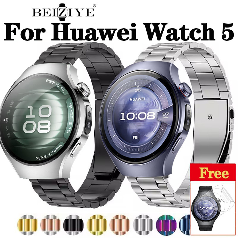สายโลหะสําหรับ For Huawei Watch 5 มม. สมาร์ทนาฬิกาสแตนเลสสําหรับ For Huawei Watch 5 42 มม. โลหะหรูหราสายนาฬิกาสายรัดข้อมือ Accessorie