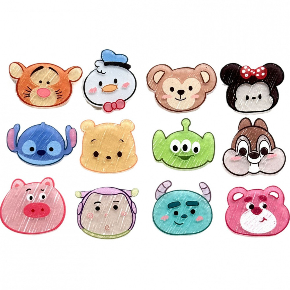 บุชการ์ตูนสัตว์น่ารัก บุชแบดจ์ จี้แพทช์อะคริลิค ตกแต่งกระเป๋า DIY ติดตู้เย็น