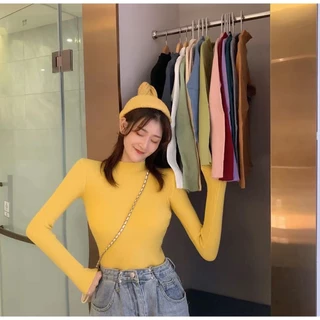 🧶🧵MKL🧵🧶 เสื้อไหมพรม คอเต่า แขนยาว ผ้ายืดตามตัวใส่สบาย สไตล์เกาหลี ✨(มี10สี) #626