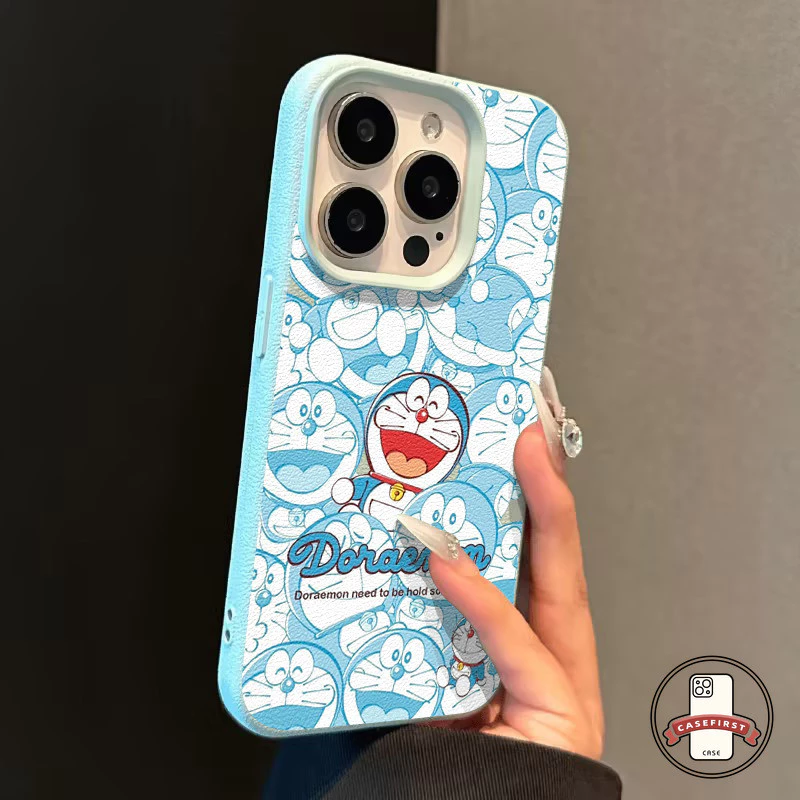 แฟชั่นเต็มจอภาพอะนิเมะโดราเอมอน เคสเข้ากันได้กับ IPhone 17 air XR 15 13 12 11 14 16 Pro Max XS 16 14 15 Plus X