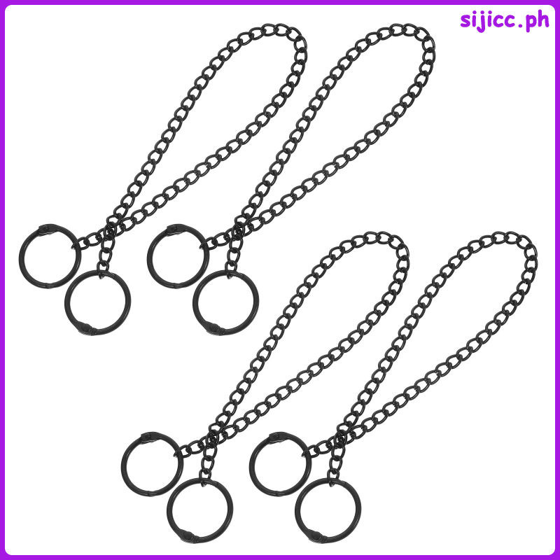 4 ชิ้นโซ่สําหรับแขวนพืชโฆษณาป้าย 29.00X2.40X0.20 ซม.เหล็กสีดํา sijicc