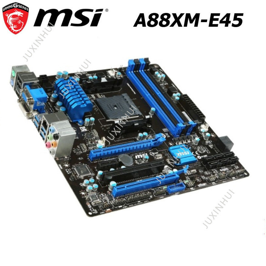มือสอง MSI A88XM-E45 V2 เมนบอร์ดเดสก์ท็อป AMD A88X ซ็อกเก็ต FM2/FM2+ DDR3 64GB MATX ใช้ Mianboard