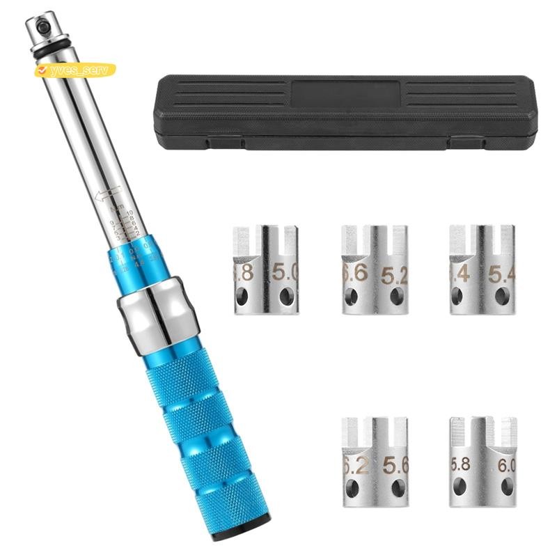 yves_service Spoke ประแจแรงบิด 2-10 NM ชุดประแจซี่ลวดรถจักรยานยนต์ล้อแรงบิดเหล็ก Spoke Spoke Spanner พร้อมกล่องเก็บ, 5.0-6.8 มม.