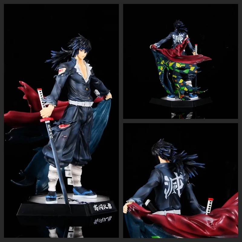 Demon Slayer Resonance ยืนเก้าเสาเสื้อคลุม Tomioka Giyuu คอลัมน์น้ําเครื่องประดับรุ่น Boxed Figure